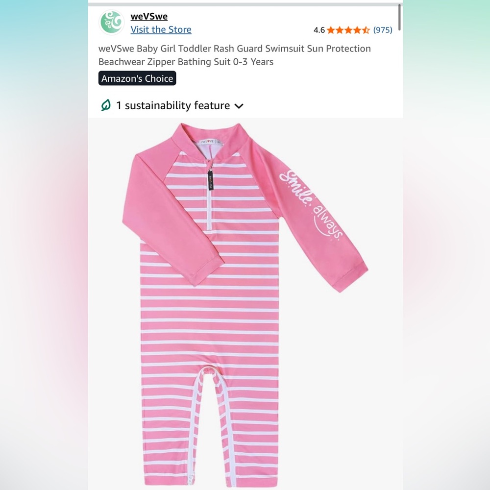 Pink Striped Kids Swim Rash Guard